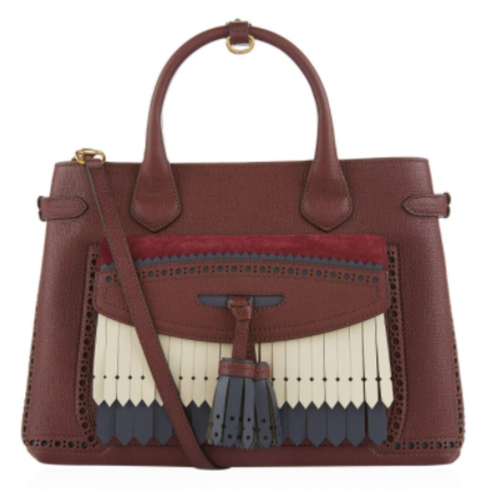 New Burberry Broguing/Fringed Pocket Medium Banner